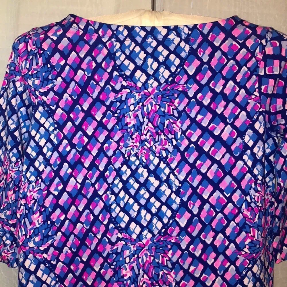 Lilly Pulitzer 8 Pineapple Geometrical Quarter Sleeve Shift Sophie Dress